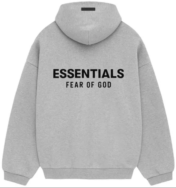 Supreme Fear of God Essentials Fleece Hoodie II 'Light Heather Grey' alt view